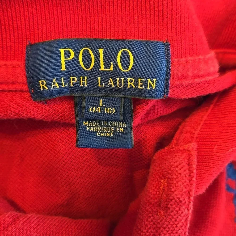 Polo Ralph Lauren Red Polo Shirt Classic Sporty Design